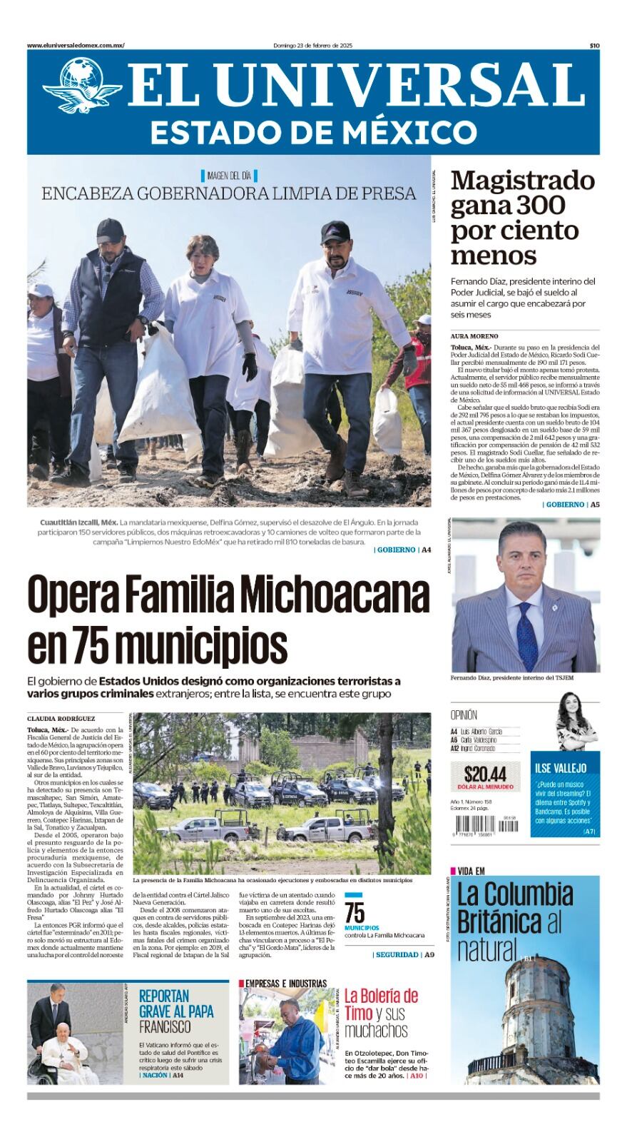 Portada Edomex 23 de febrero 2025