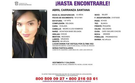 URGENTE: Abril Carranza desapareció en Cuautitlán Izcalli tras salir a buscar trabajo