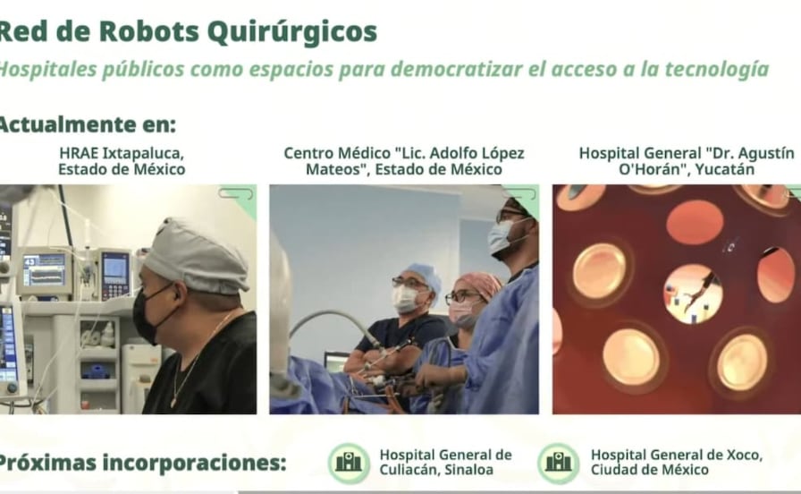 Robots quirúrgicos operan ya en dos hospitales de Edomex: HRAE Ixtapaluca y Centro médico “Lic. Adolfo López Mateos”