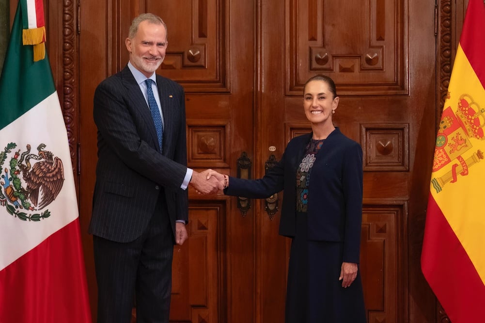 Presidenta Claudia Sheinbaum recibe en Palacio Nacional al Rey Felipe VI. Foto Especial
