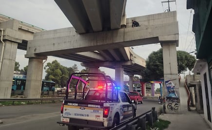 ¡Final feliz en Ecatepec! Policías rescatan a un gatito atrapado a 7 metros de altura en un puente vehicular