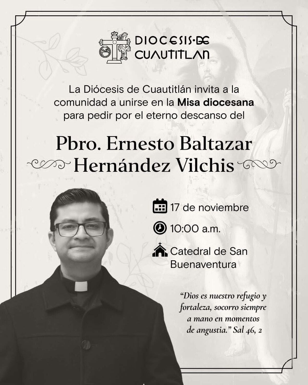 Diócesis de Cuautitlán convoca a Misa este lunes en Catedral para despedir y orar por su pastor