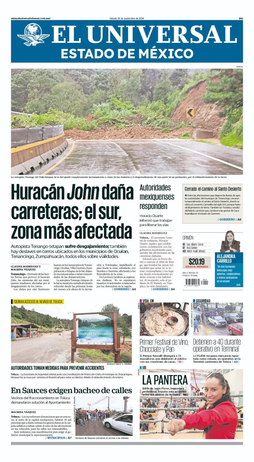 Portada 28 de septiembre