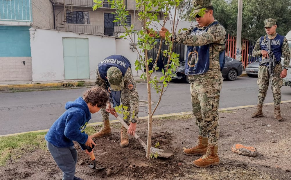 Vecinos y autoridades unieron fuerzas para plantar miles de ejemplares adaptados al entorno urbano en el Estado de México. Foto Especial