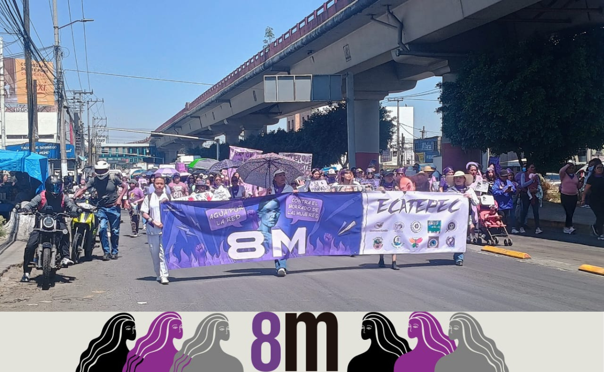 8M Ecatepec: 150 mujeres exigen justicia y cese a la violencia de género