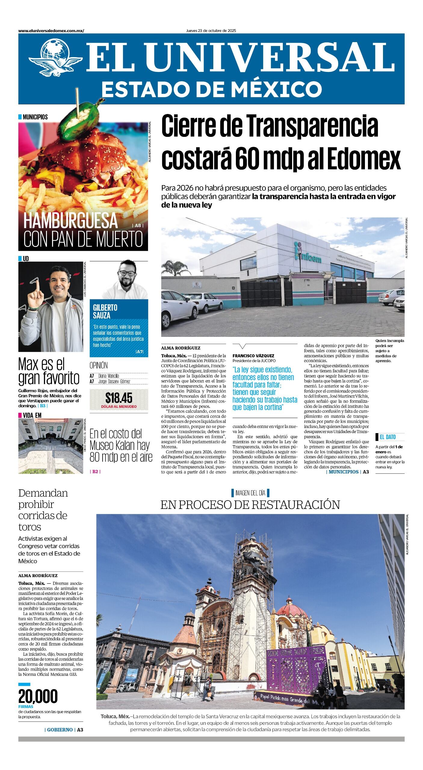 Portada 23 de octubre 2025