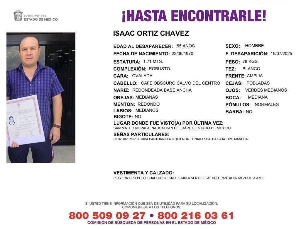 Fue visto por última vez en la colonia San Mateo Nopala del municipio de Naucalpan / Foto Especial