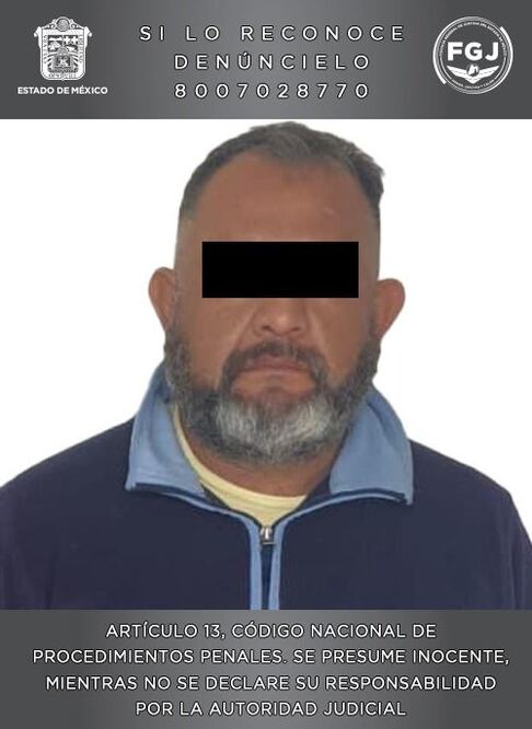 Rodrigo “N” fue detenido por agentes de la Fiscalía General de Justicia del Estado de México Foto: Especial