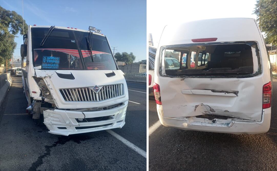En el accidente se vieron involucrados tres unidades de transporte público. Foto: Especial