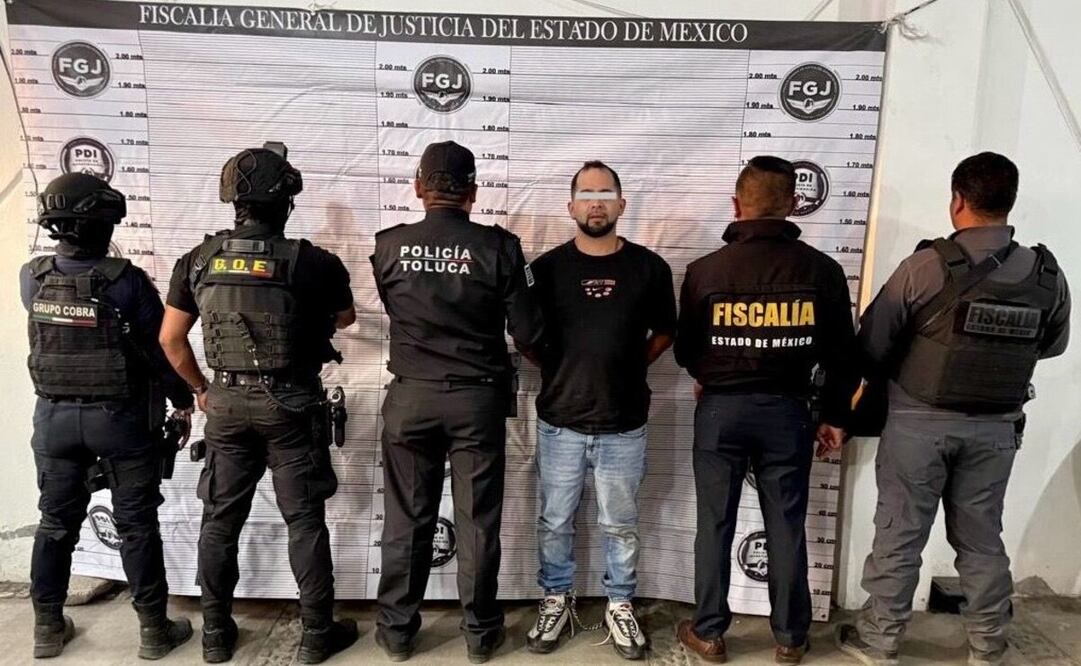 Presunto líder del grupo criminal "Los Titos", Juan Francisco “N”, fue detenido en Toluca. Foto: Especial