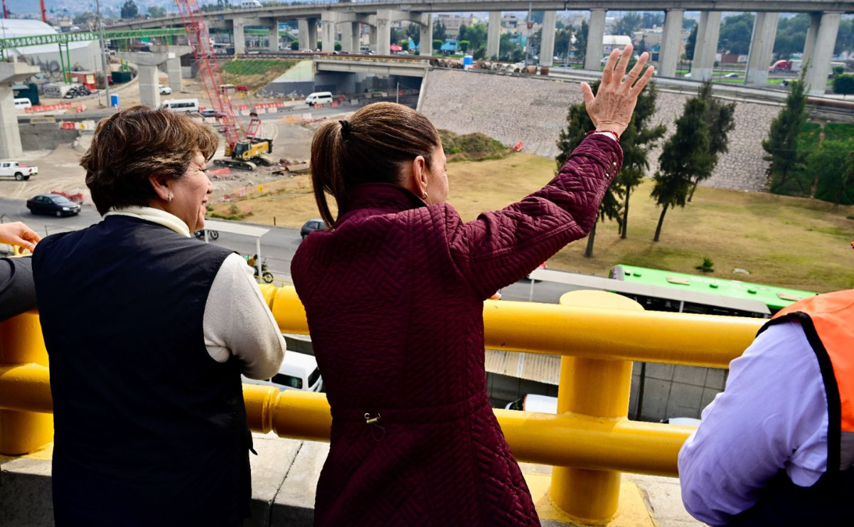 Claudia Sheinbaum Pardo y Delfina Gómez Álvarez revisan avances del Trolebús Chalco / Foto: Especial