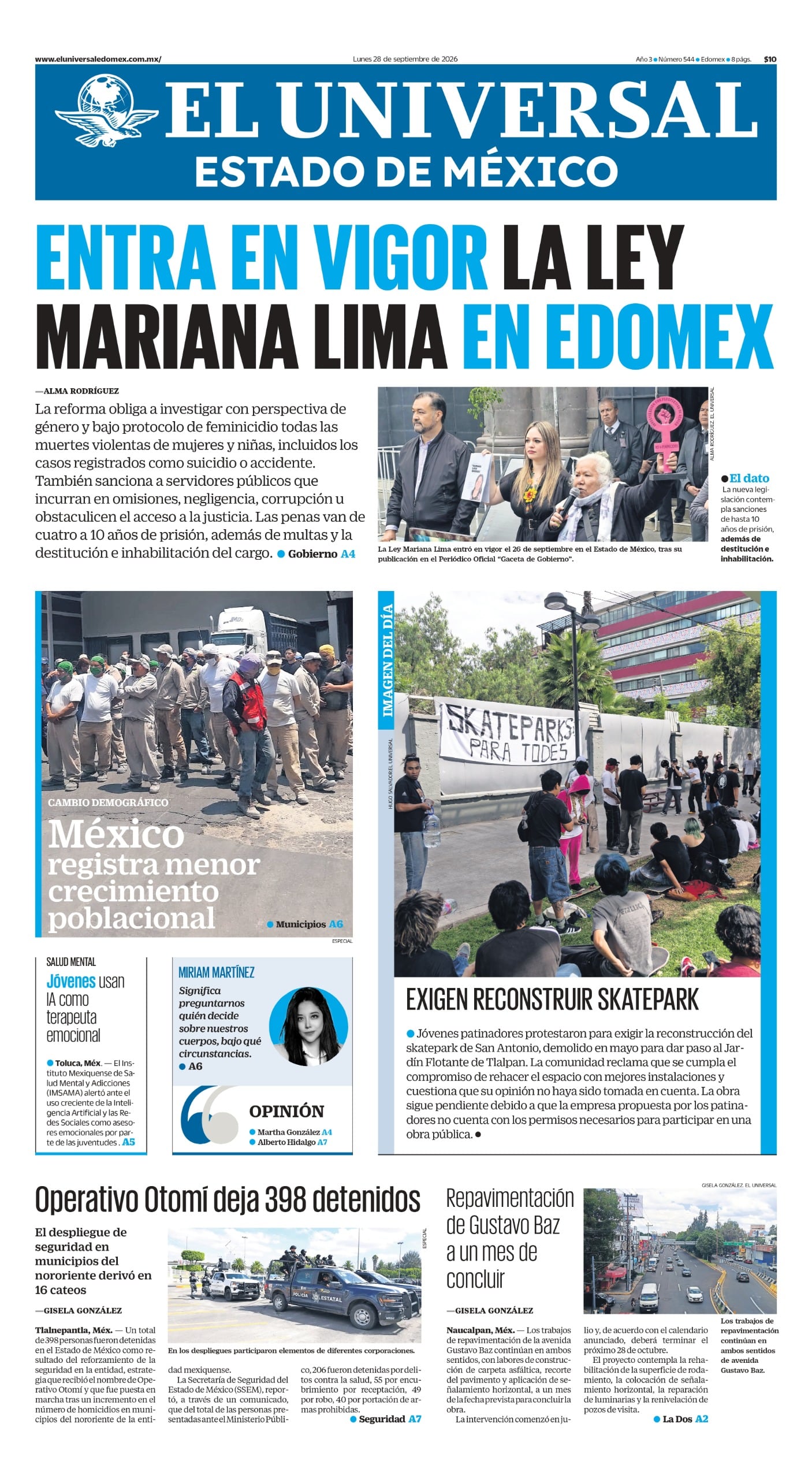 Portada 28 de septiembre de 2026