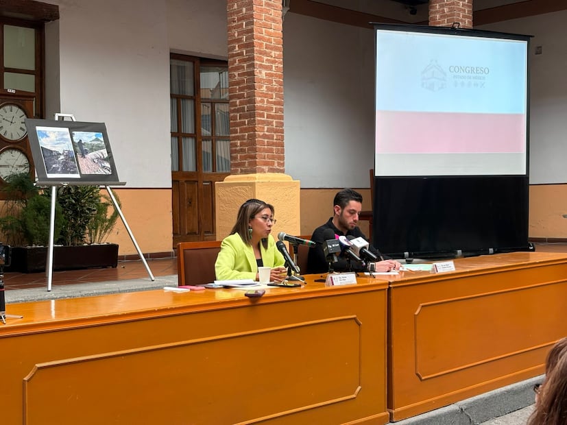 Silva Mata, acompañada por su coordinador José Alberto Couttolenc, detalló que buscarán una audiencia pública en febrero para que los ministros escuchen testimonios de los afectados. Foto Alma Rodríguez / El Universal