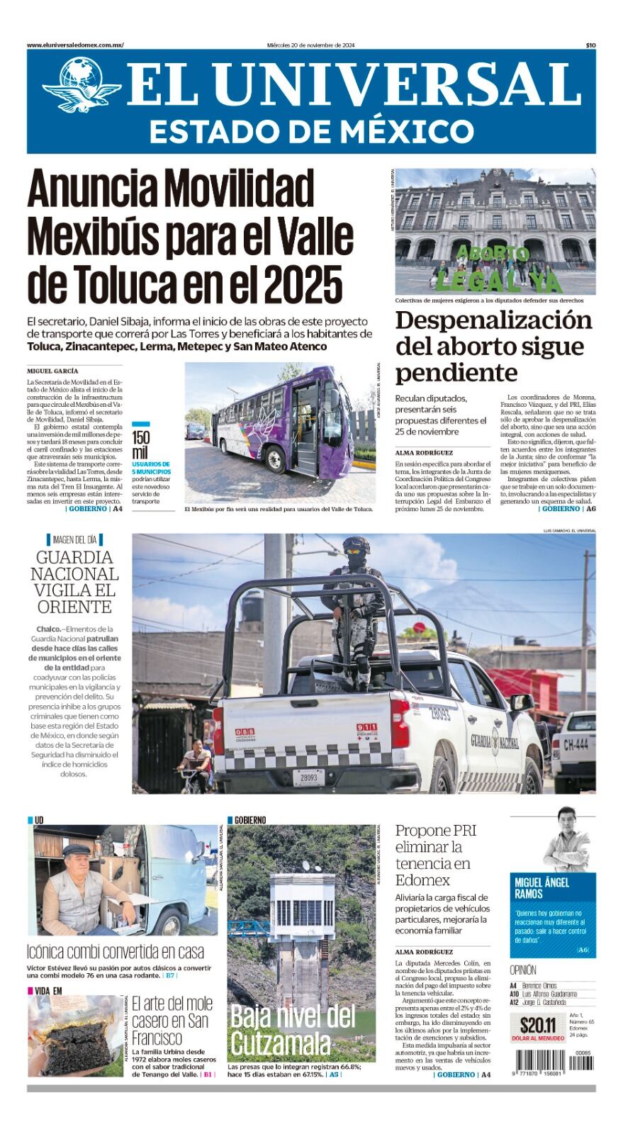 Portada Edomex 20 de noviembre