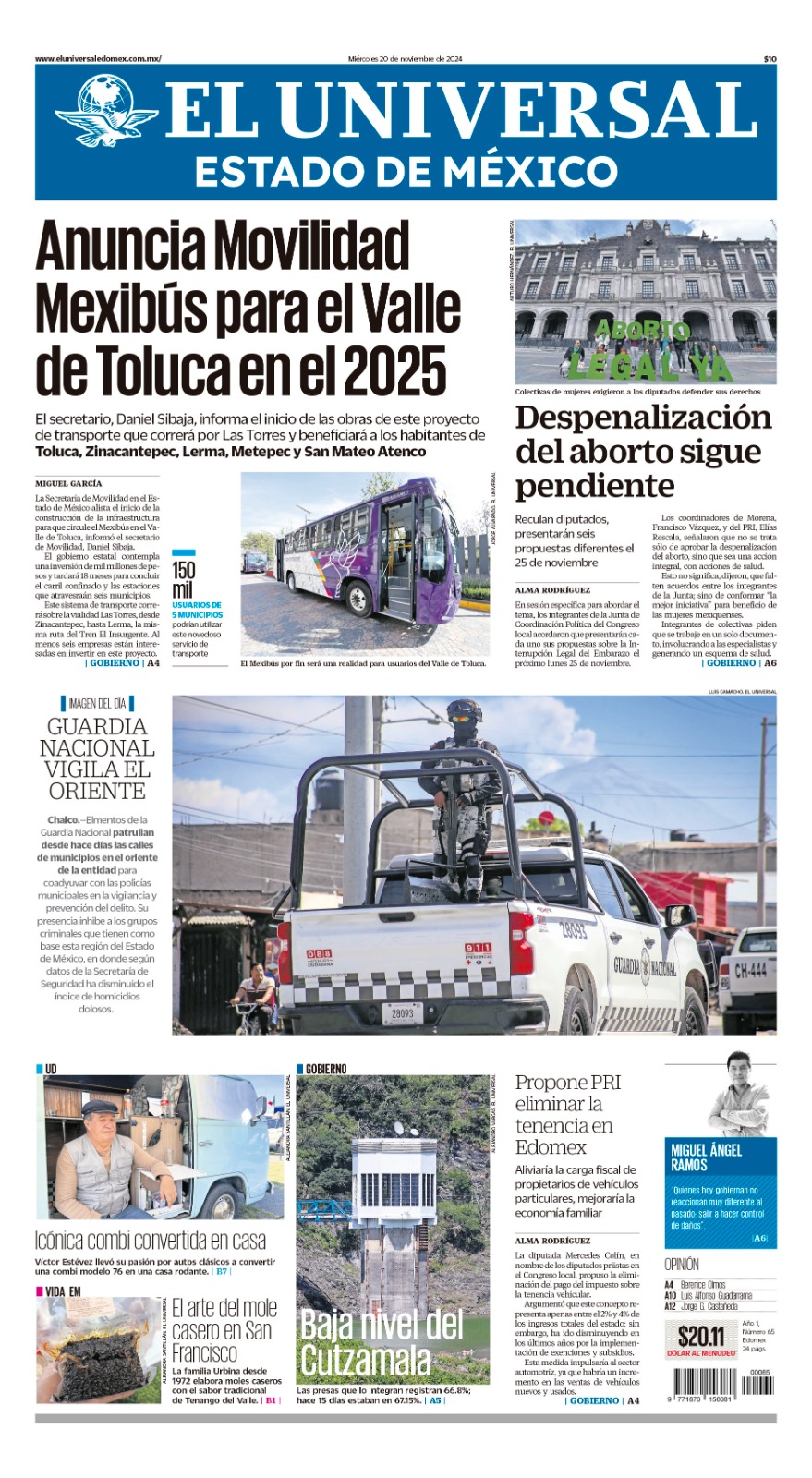 Portada Edomex 20 de noviembre