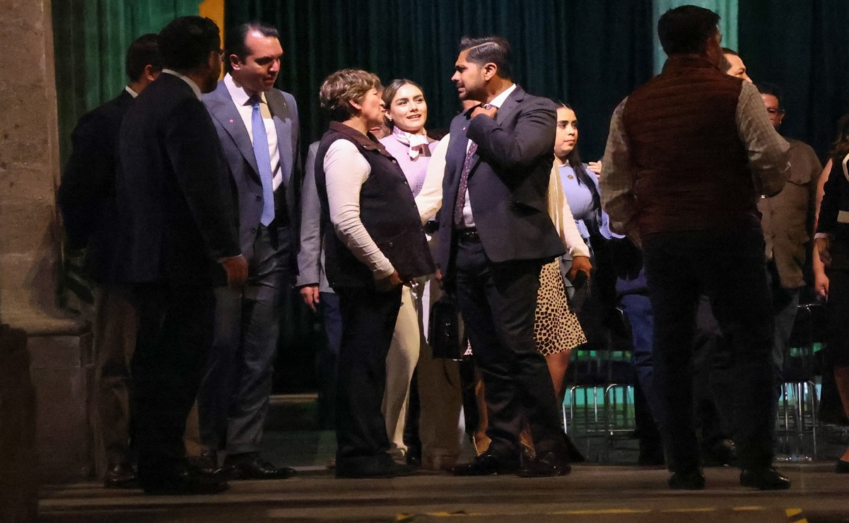 Delfina Gómez a la salida de la reunión con la presidenta / Foto: Luis Camacho