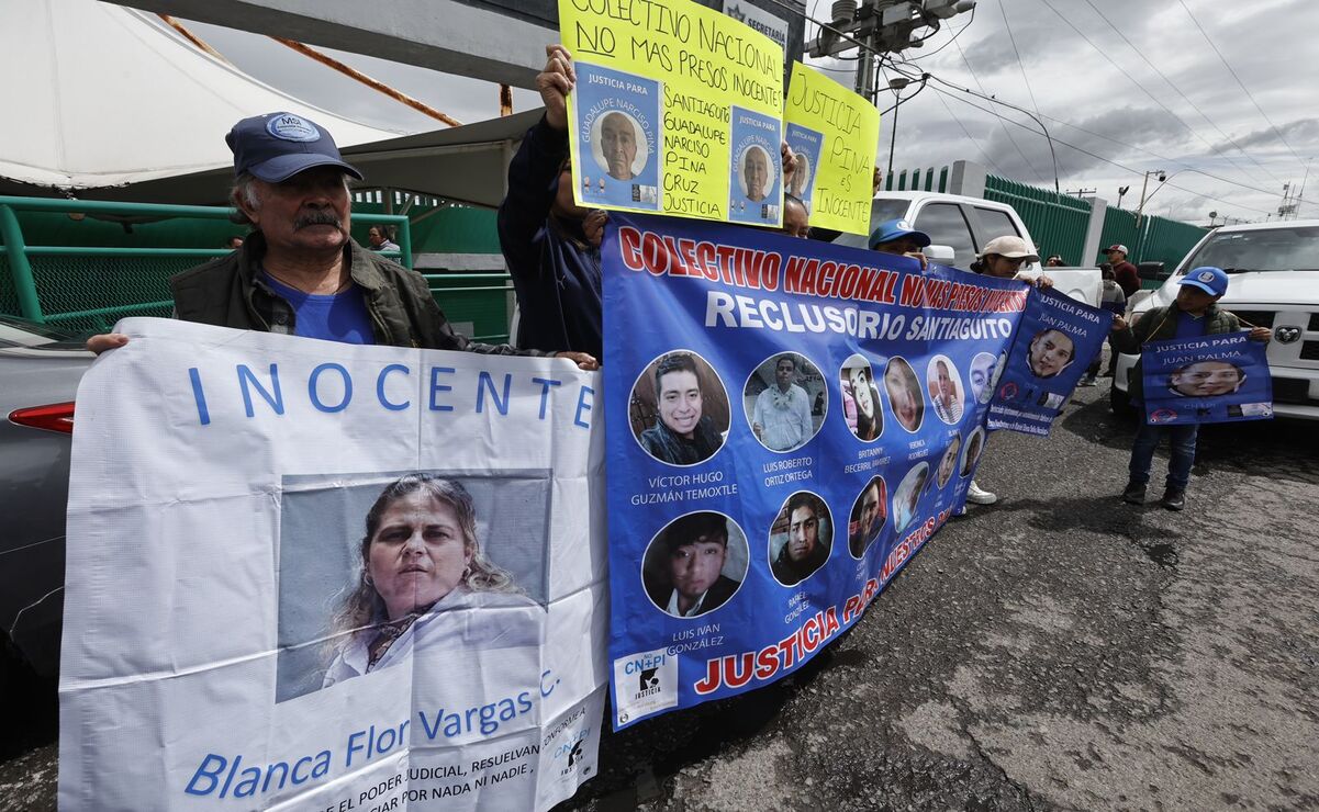 Integrantes del colectivo nacional no más presos inocentes piden revisar sus casos. Foto: Jorge Alvarado.