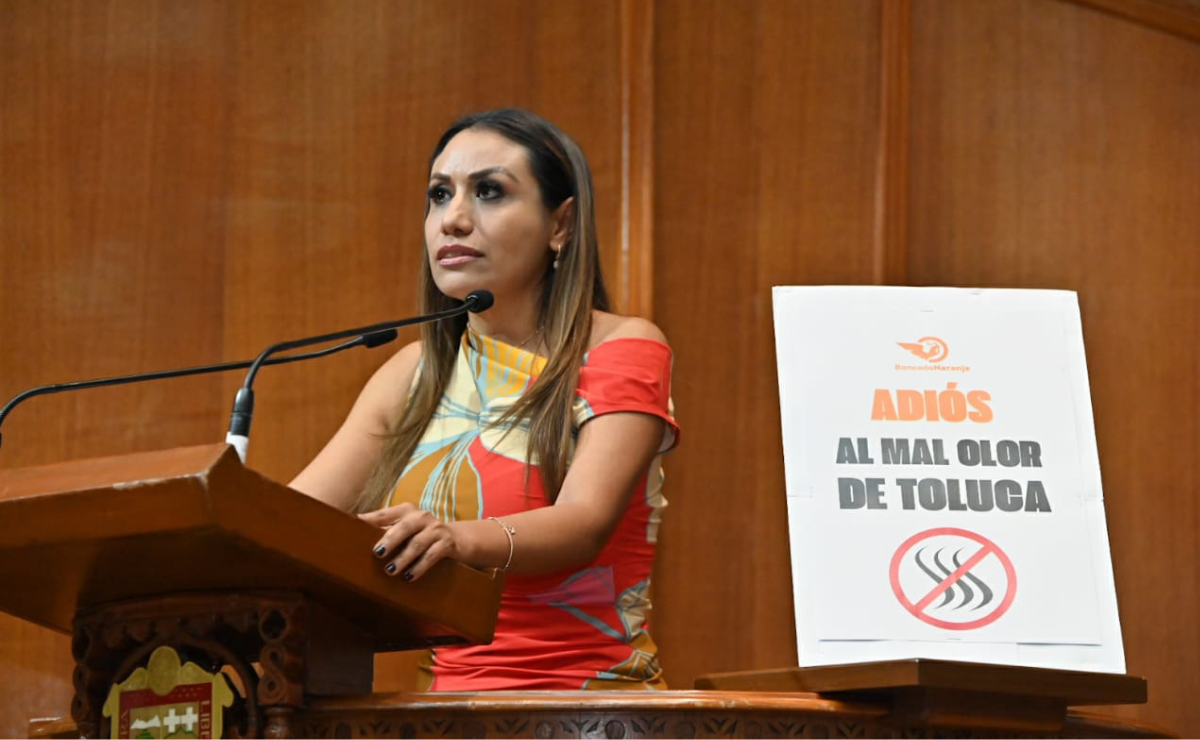 Diputada Ruth Salinas Reyes presenta la propuesta para regular la contaminación odorífera. Foto: Especial