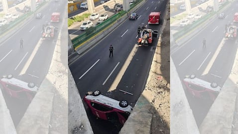 Taxista cae a carriles centrales de Periférico Norte en Naucalpan