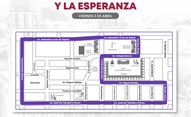 ¡Atento! Consulta la guía de cierres viales en Toluca por la Procesión del Silencio y la Esperanza