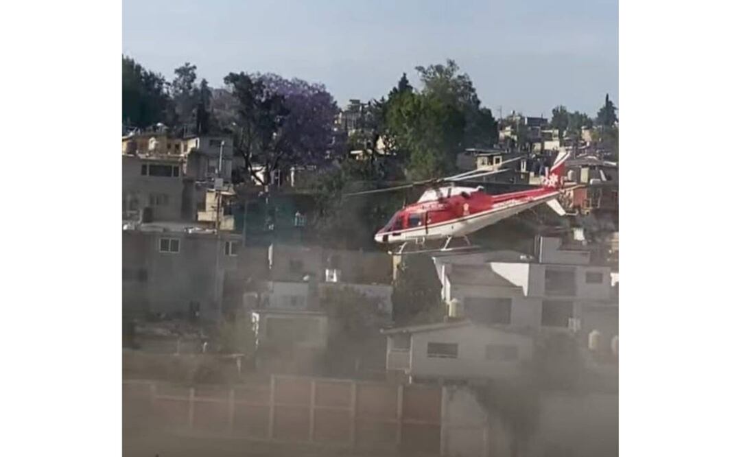 La policía Aneth Sherlyn Galicia Cruz fue trasladada de emergencia en helicóptero tras ser herida de bala en Nicolás Romero. Foto: Especial