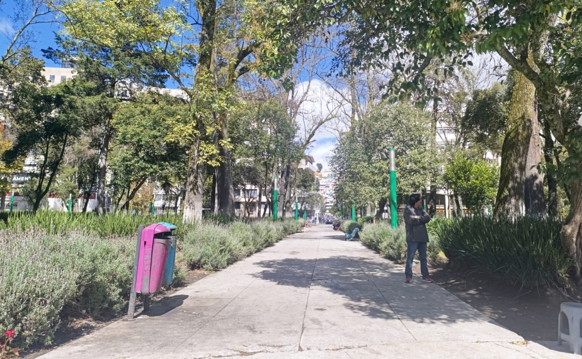 La Alameda Central, otrora un oasis urbano, hoy se encuentra sumida en el abandono y la negligencia. Foto: Macrina Vázquez