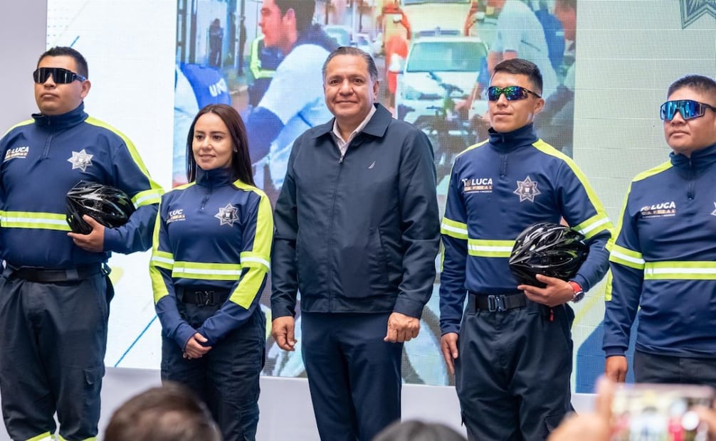 El presidente municipal, Ricardo Moreno, durante la presentación del balance histórico de seguridad a la mitad de su administración. Foto Especial