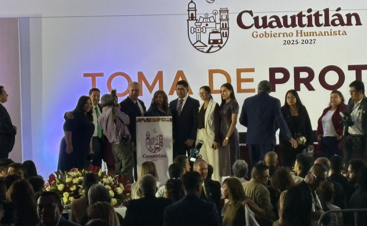 La alcaldesa electa de Cuautitlán, Juana Carrillo, rinde protesta para el periodo 2025-2027 en el Deportivo Los Pinos / Foto: Arturo Contreras
