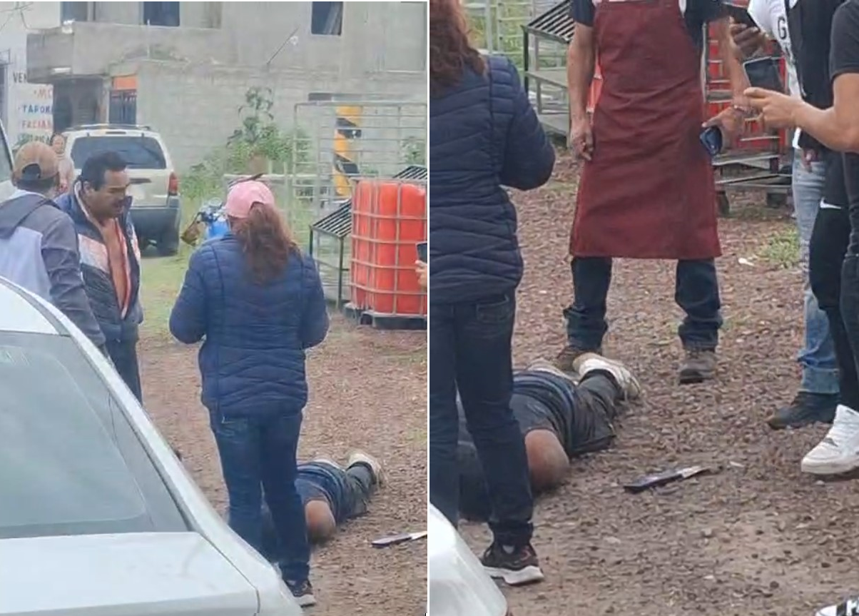 Golpean a presunto asaltante del transporte público en Tecámac