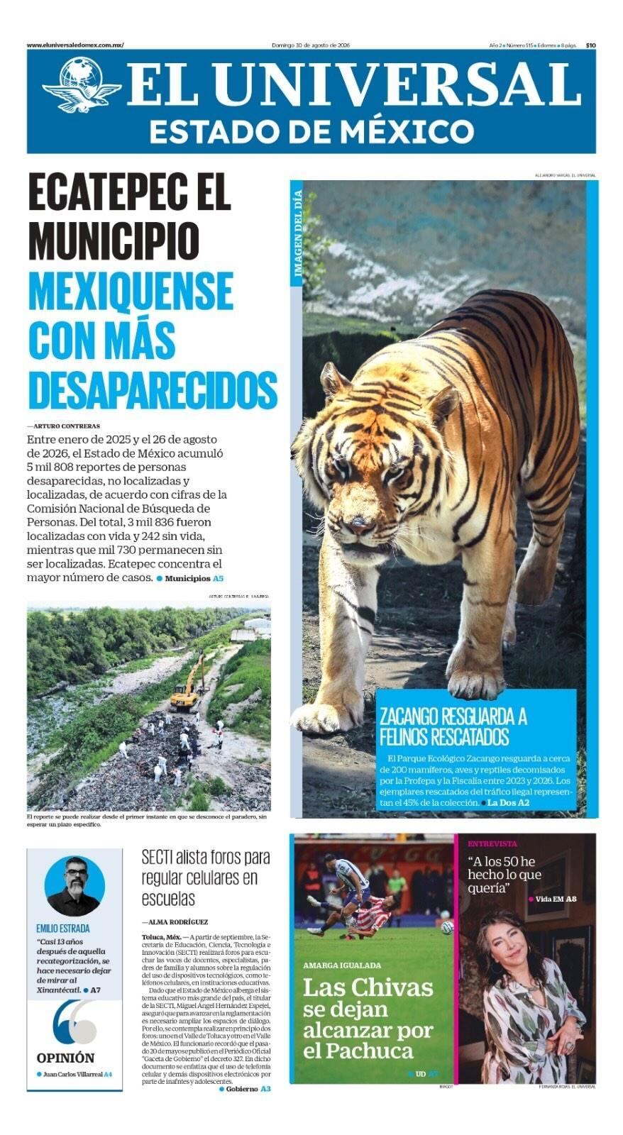 Portada del 30 de agosto