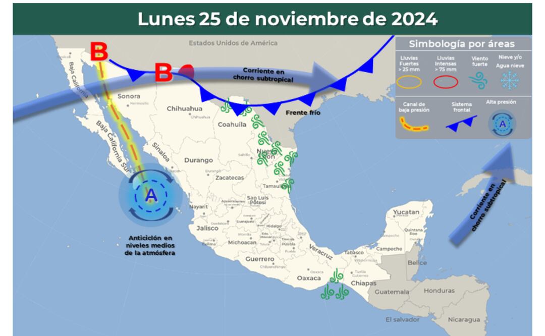 Clima 25 de noviembre Foto: Servicio Meteorológico Nacional