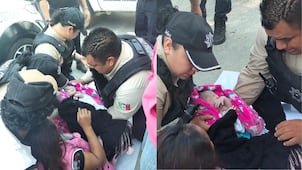 Policías de Tecámac reciben a bebé en la México-Pachuca