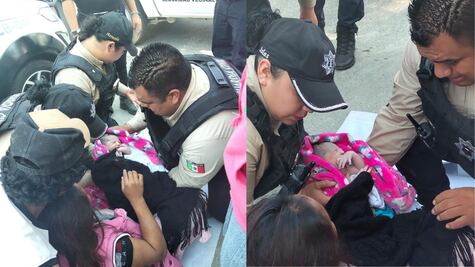 Policías de Tecámac reciben a bebé en la México-Pachuca