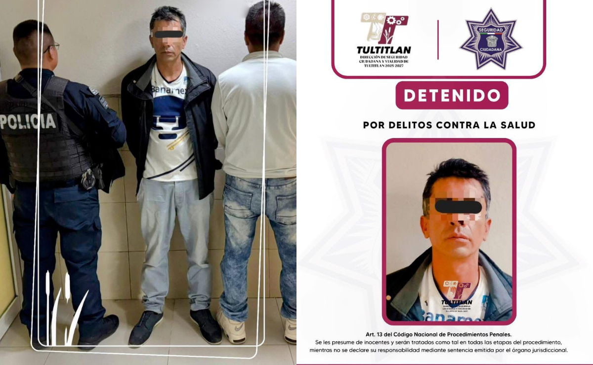 ¡Atrapado en Tultitlán! Detienen a hombre con 28 bolsas de posible droga