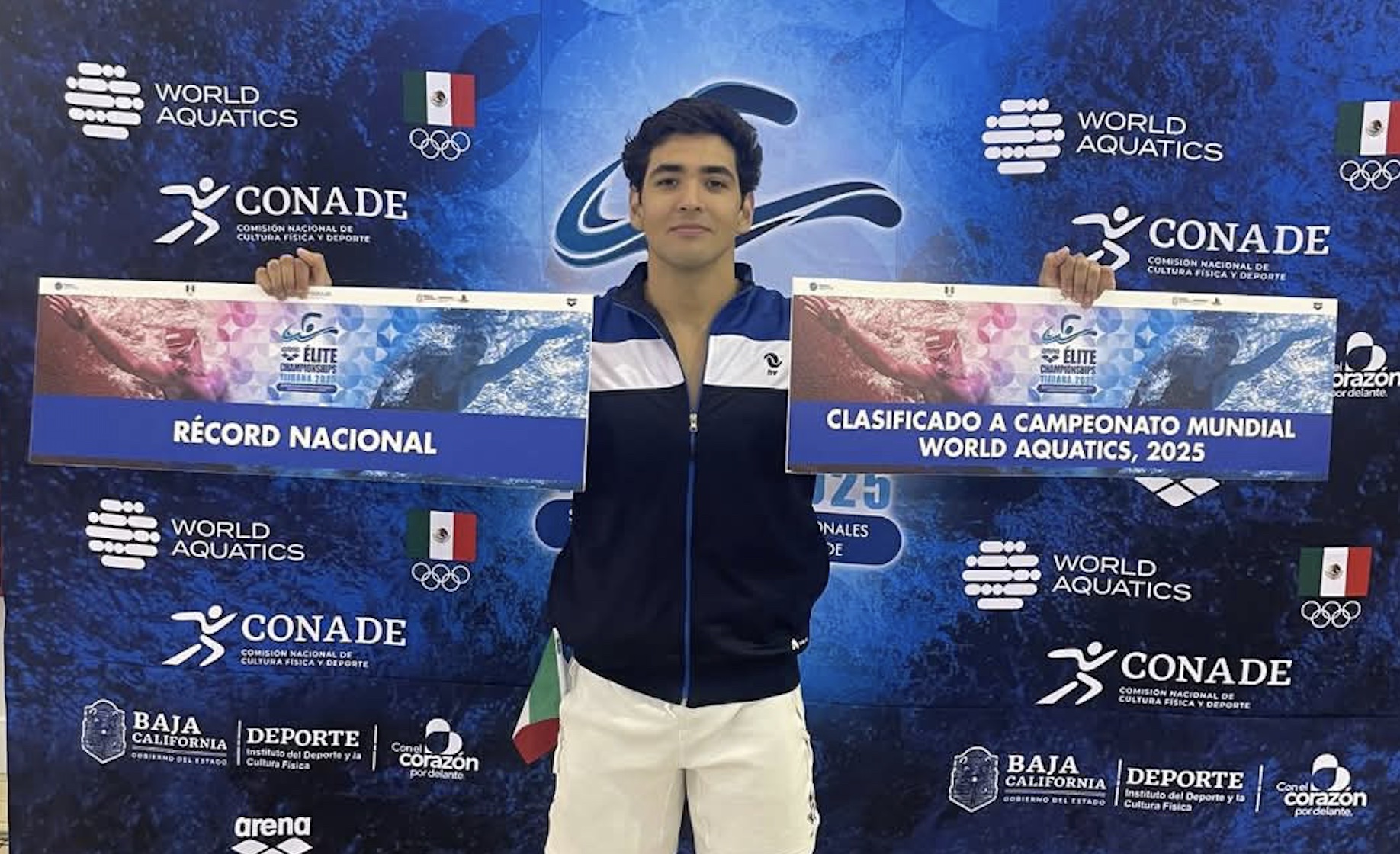 Andrés Puente, nadador del Edomex, impone nueva marca en pecho y califica a Singapur 2025