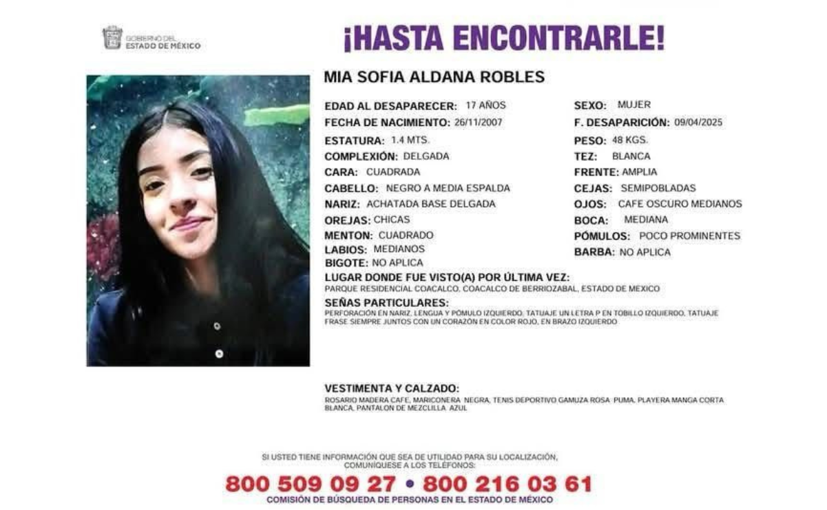 La desaparición de Fernanda, Romina, Brenda, Fernanda, Tabata y Mía mantiene en alerta a Coacalco y a sus familias. Foto: Especial