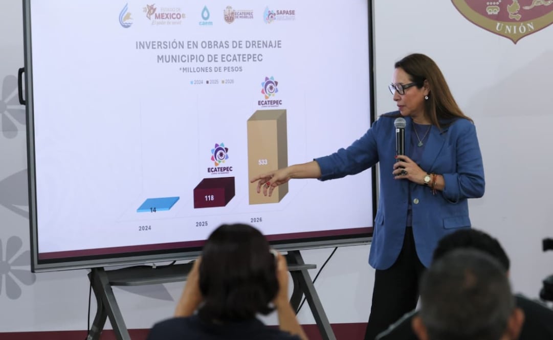 La alcaldesa Azucena Cisneros anunció una inversión histórica de 533 millones de pesos para transformar la infraestructura hidráulica de Ecatepec. Foto Especial