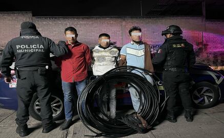 Detienen a tres sujetos implicados en el delito de robo de cable en Toluca