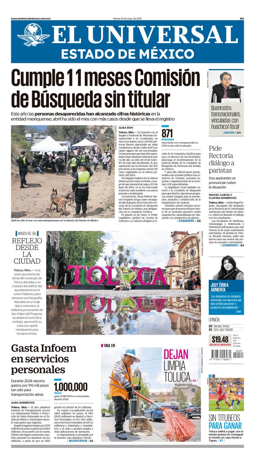 Portada 16 de mayo 2025