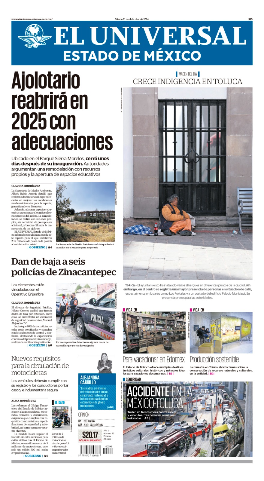 Portada Edomex 21 de diciembre de 2024