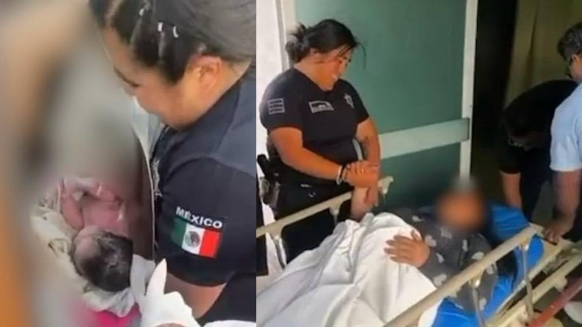 Mientras se realizaba el parto en el vehículo, elementos del Sector 3 coordinaron la entrada del personal médico de urgencias. Foto Especial