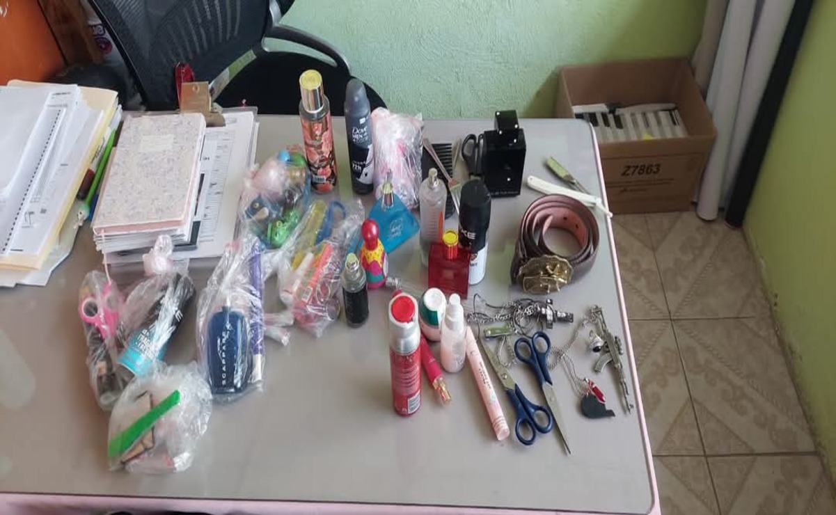 La dirección de Seguridad de Zinacantepec decomisó los objetos peligrosos para los niños y niñas, así como ilegales. Foto: Especial