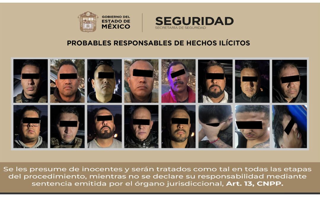La acción coordinada en Acolman resultó en la detención de 16 personas por "huachicol". Foto: Especial