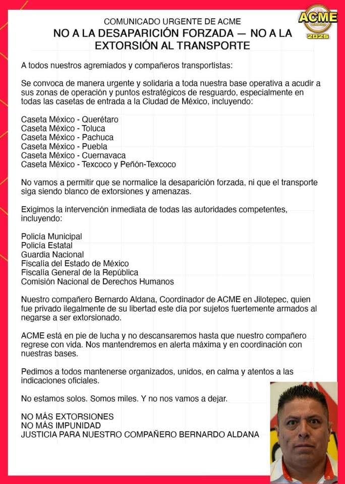 Denuncian la desaparición de uno de sus coordinadores / Foto Especial