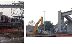 Inicia la demolición del puente peatonal en Teoloyucan por obras del Tren México-Querétaro