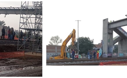 Inicia la demolición del puente peatonal en Teoloyucan por obras del Tren México-Querétaro