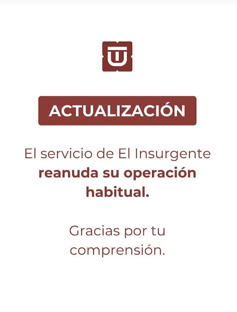 La mañana de este lunes 13 de julio usuarios del Tren reportaron en redes sociales que sin previo aviso “El Insurgente” dejó de operar en Ciudad de México. Foto: especial