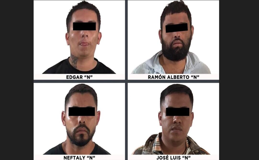 Los cuatro sujetos identificados como integrantes de un grupo criminal con orígenes en Jalisco / Foto Especial