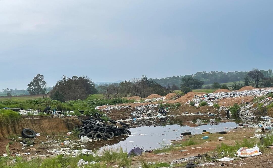 El basurero de Gunyo Poniente, en Aculco, está funcionando irregularmente. Foto: Michelle Sánchez