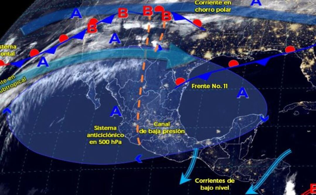 Para este día, una circulación anticiclónica en niveles medios de la atmósfera / Foto: CONAGUA